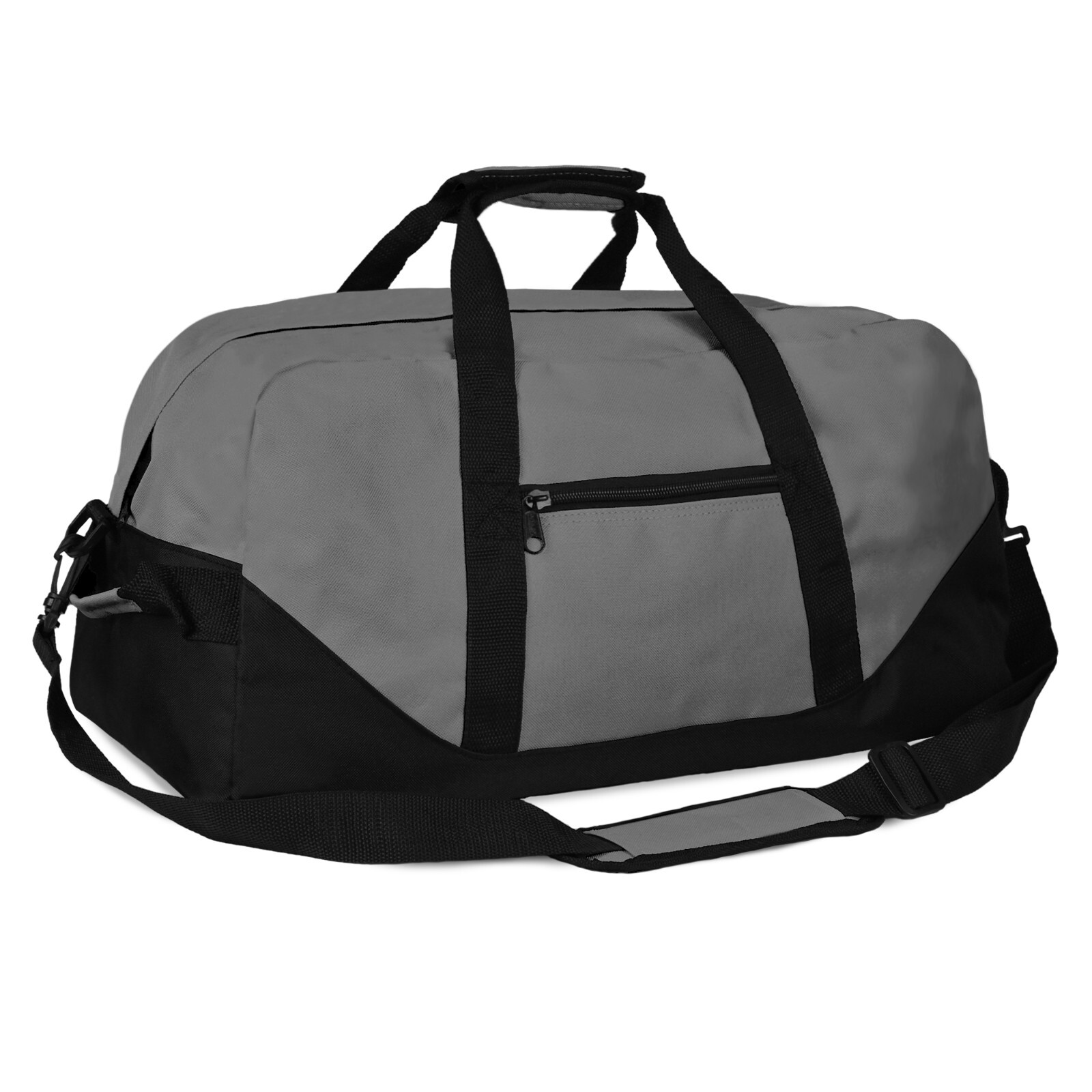 DALIX 21″ Large Duffle Bag Sports Gym Ditty Bag Traveling Kit Bag in Gray Duffle