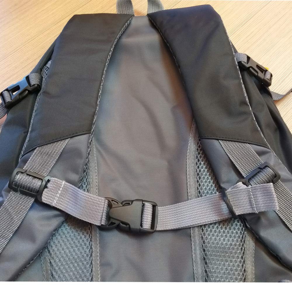 Gray Backpack Chest Strap, HDHYK, Nylon, Fits 1 inch Webbing, Adjustable