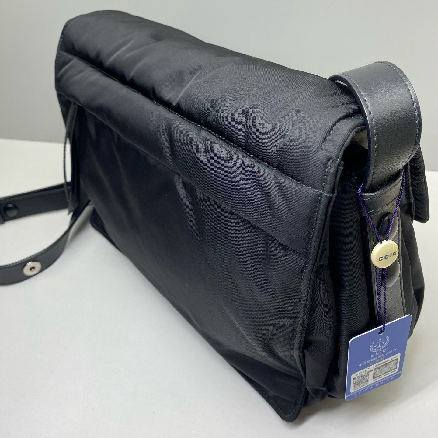 Prada Pre-Owned Cini Nylon Crossbody Messenger Bag Black 30X20X13cm