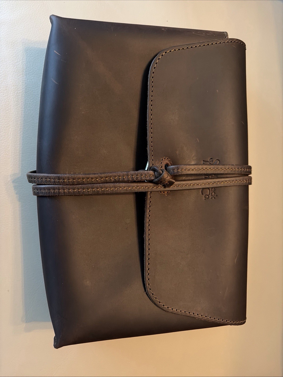 Saddleback Leather Co. – Large Pouch In (DCB) Dark Coffee Brown w/strap