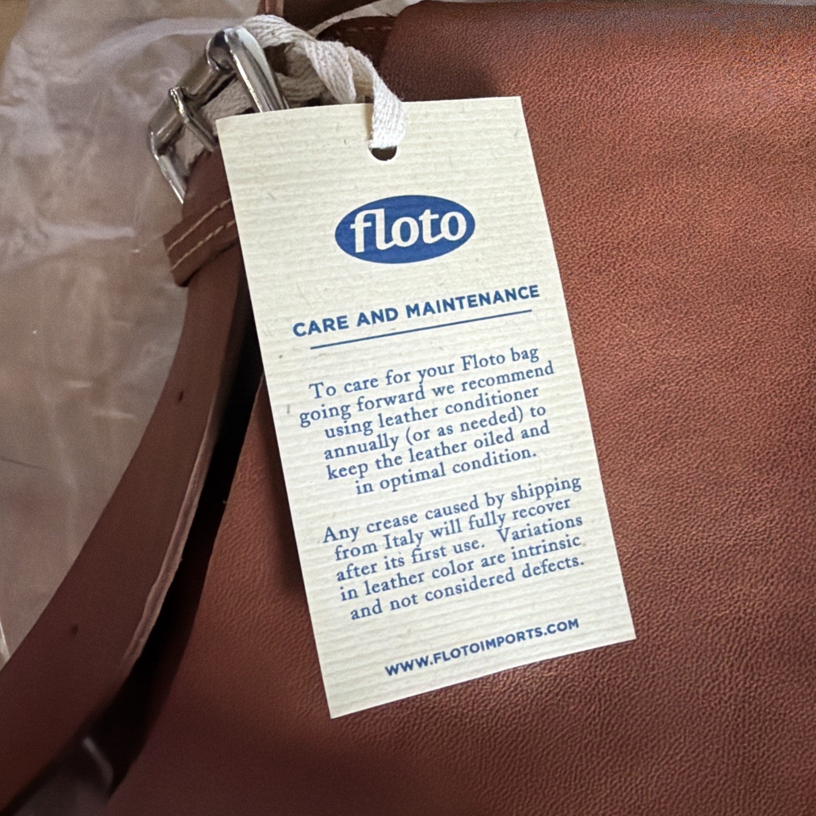 Floto Brown Leather Messenger Bag New With Tags Brown Solid Leather