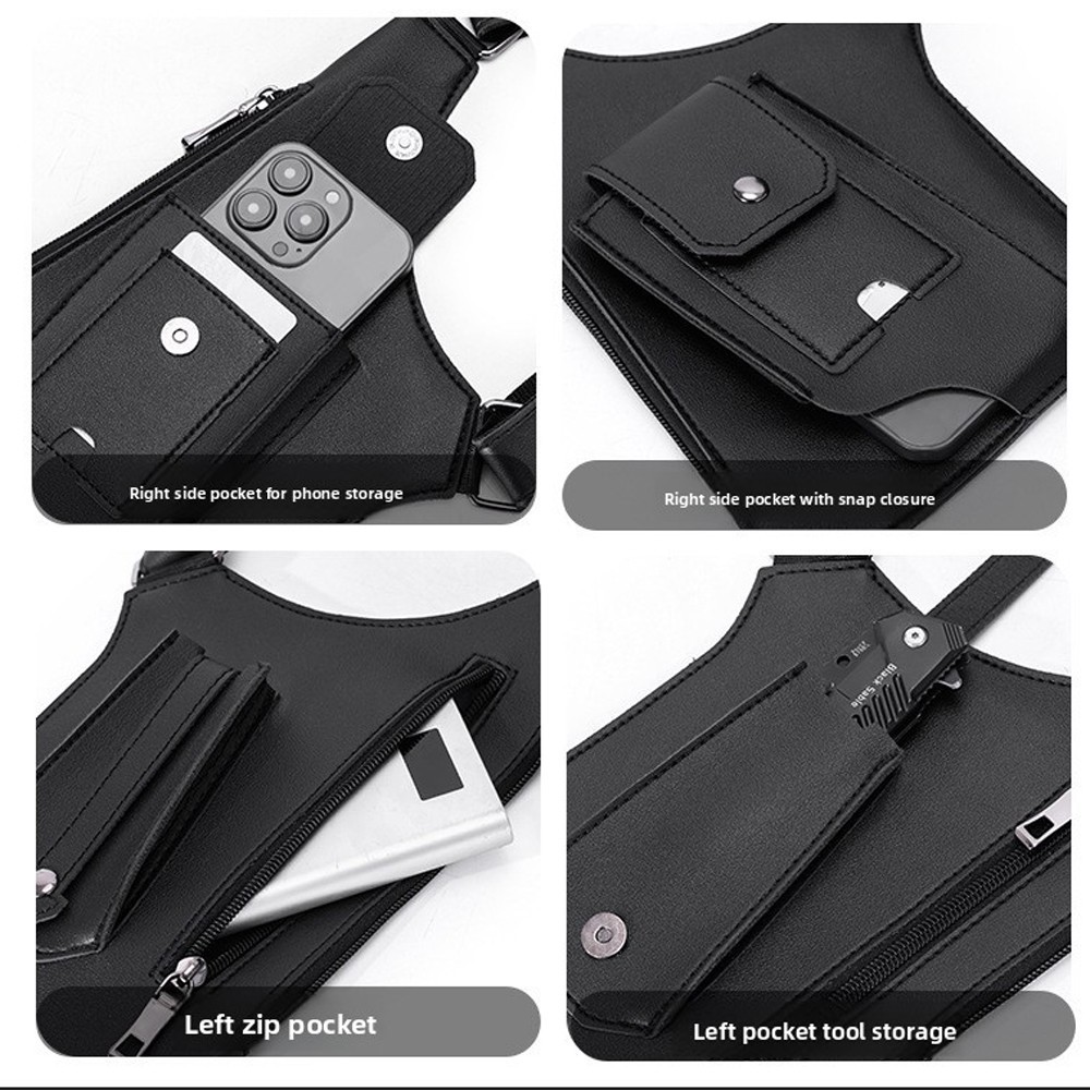 Shoulder Bag, Premium Leather Adjustable Underarm Shoulder Bag for Men