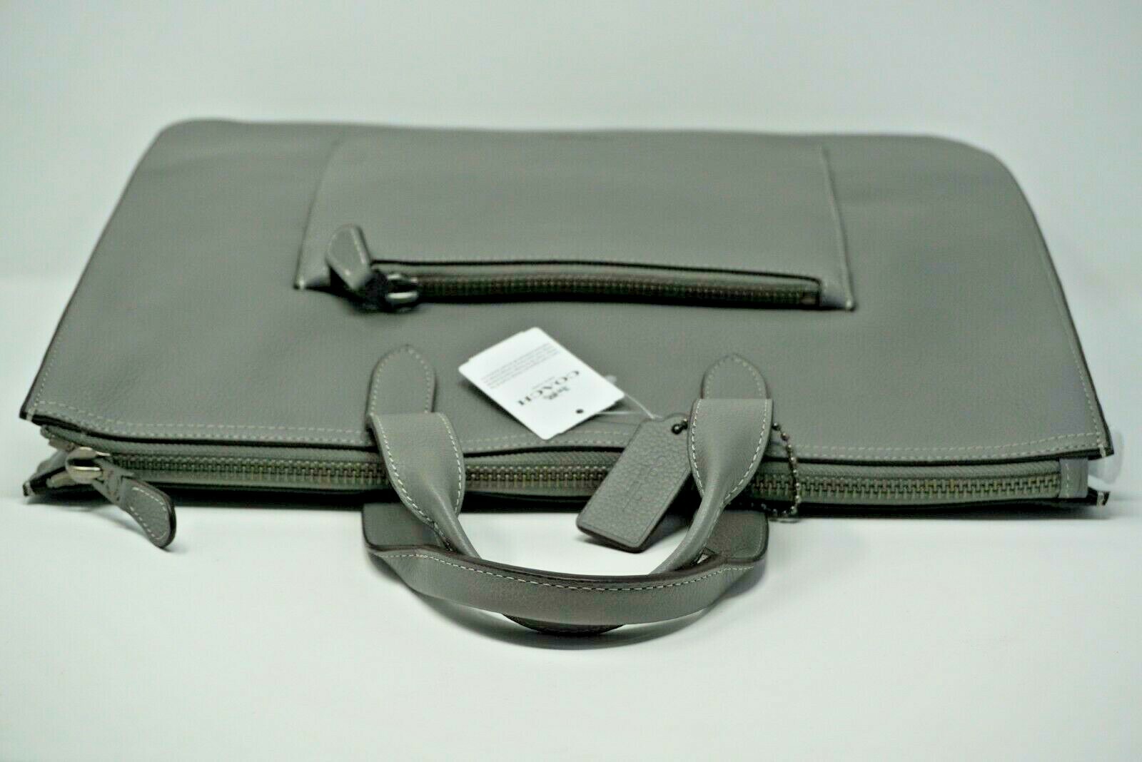 Coach Men’s Metropolitan Pebble Leather Heather Grey Soft Briefcase 32249