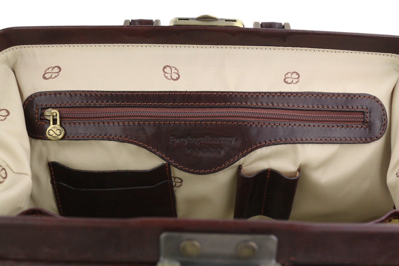 TIME RESISTANCE Hamlet Men Bag OS Brown Large Italian Leather Doctor RRP350