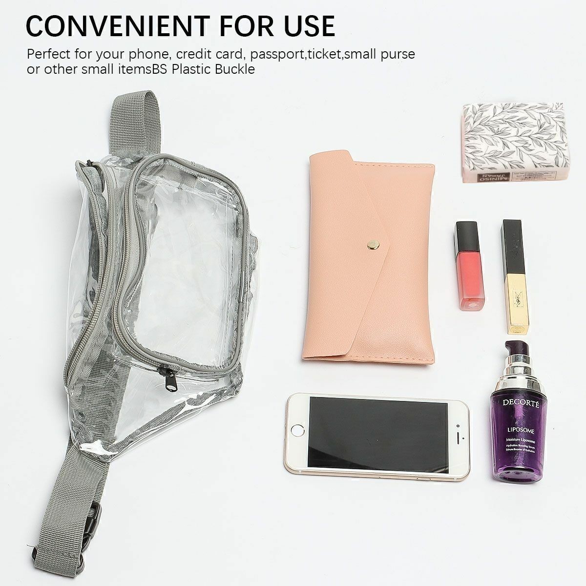 Clear Fanny Pack Men Women Waist Pouch Belt Bag Outdoor Sports Stadium Security