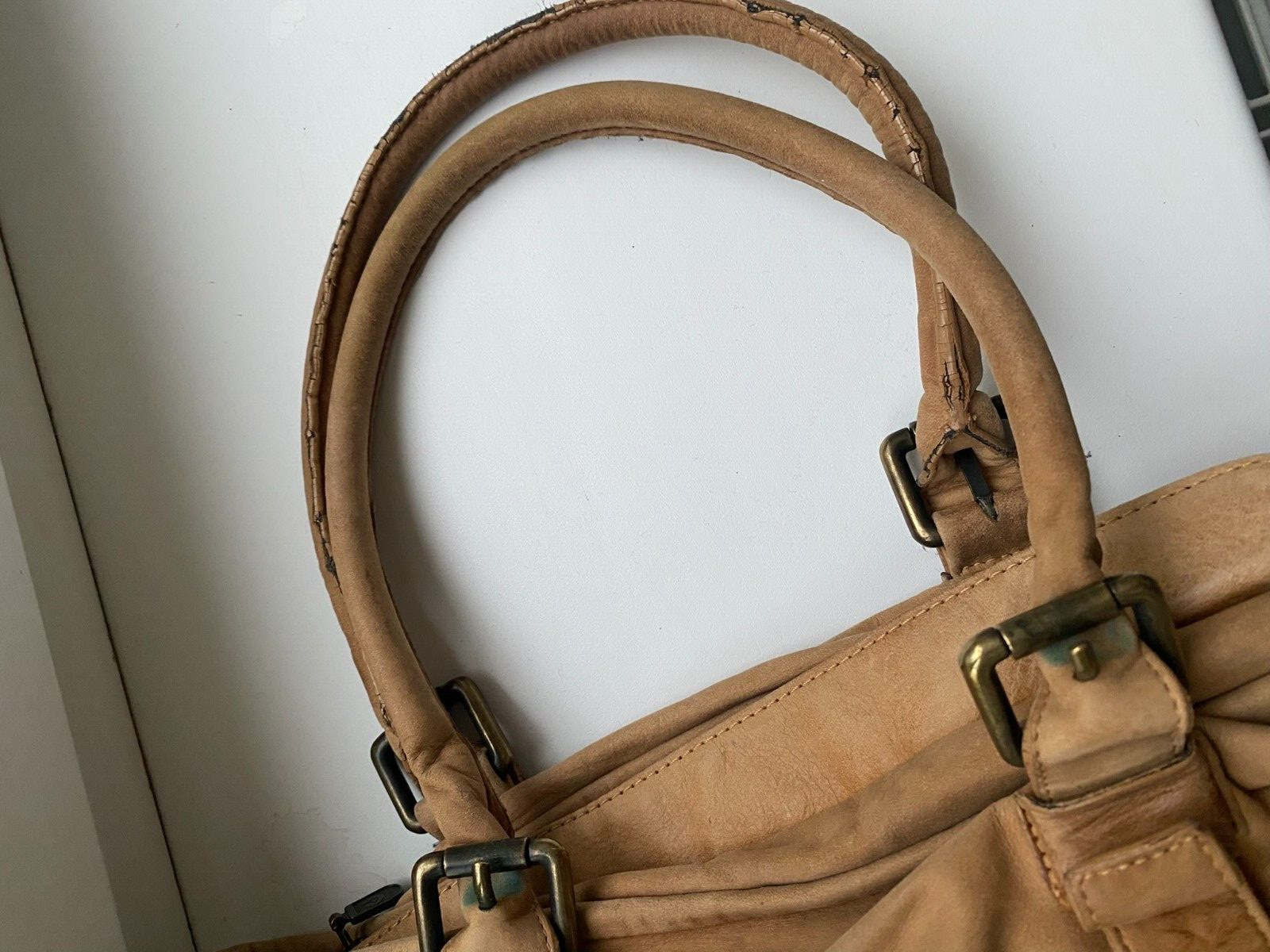 Belstaff Bag Leather Medium Size Made In Italy Vintage