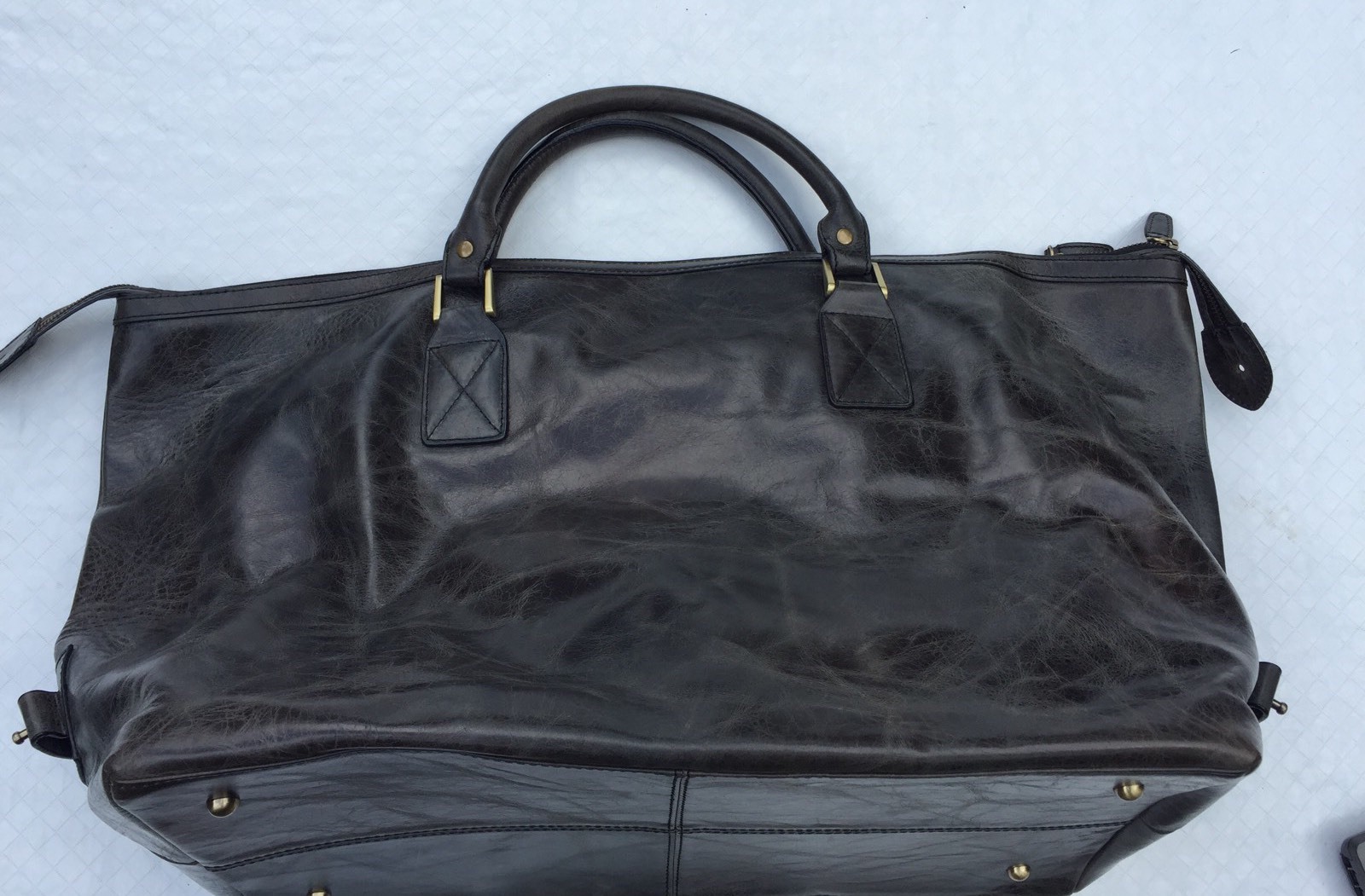 NEW**Argentinian Calf Leather***HALO**Gray X-Large Luggage Duffle Bag***$1495