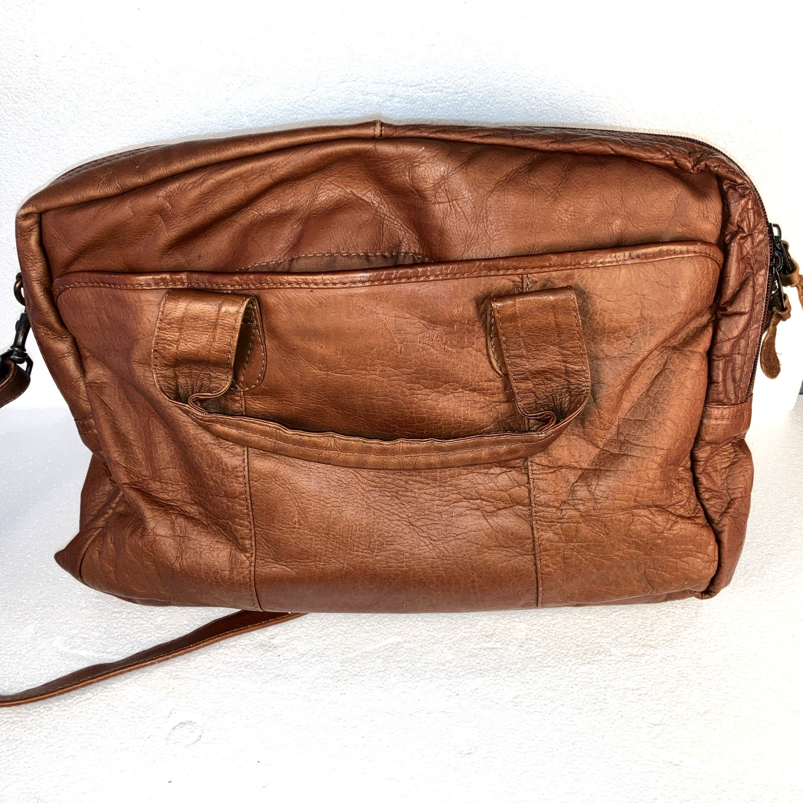Men’s Leather Crossbody Bag Vintage Shoulder Bag Casual Medium Messenger Pack