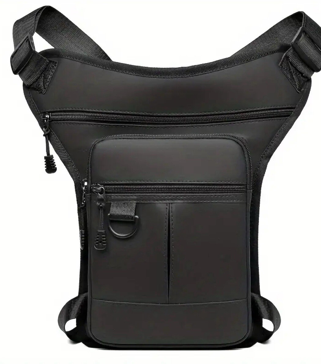 Women Men Faux Leather Waist Drop Leg Bag Fishing and Hiking Fanny Pa…