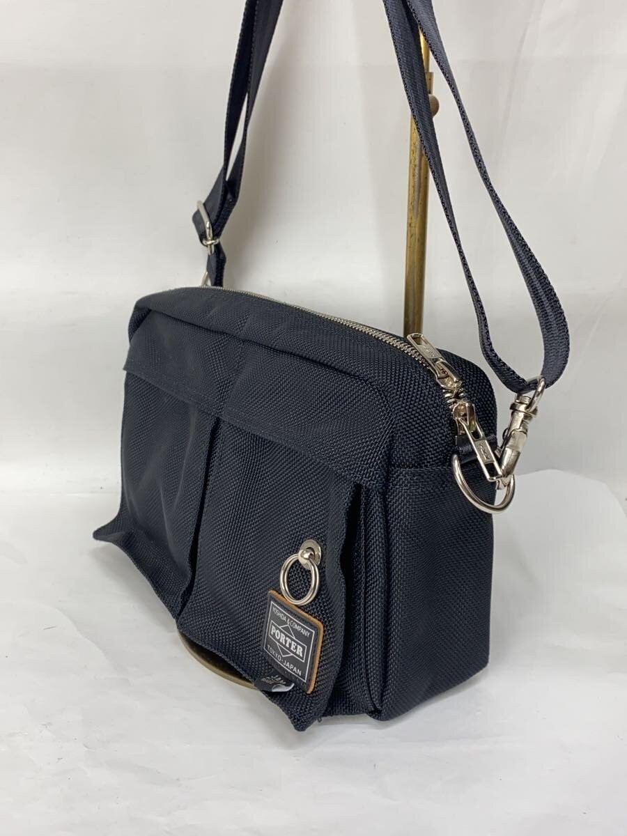 Authentic Porter Nylon Shoulder Bag Black 9cm Depth 13cm Height 23cm Width