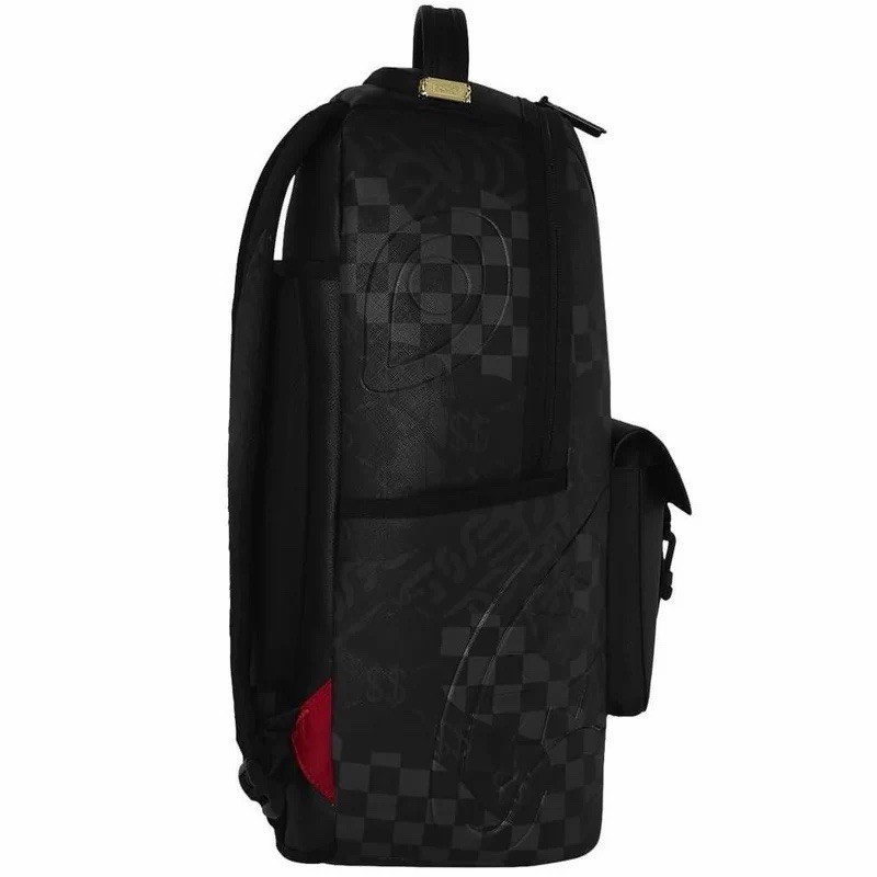 SPRAYGROUND LIMITED EDITION BACKPACK 3AM MIX UP V2 ALL BLACK SMOKE FAUX LEATHER