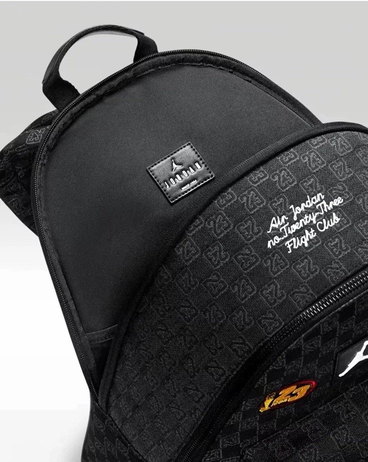 Jordan Air Monogram Backpack 20L Black Bookbag Luxury Bag MA9155-023 Limited