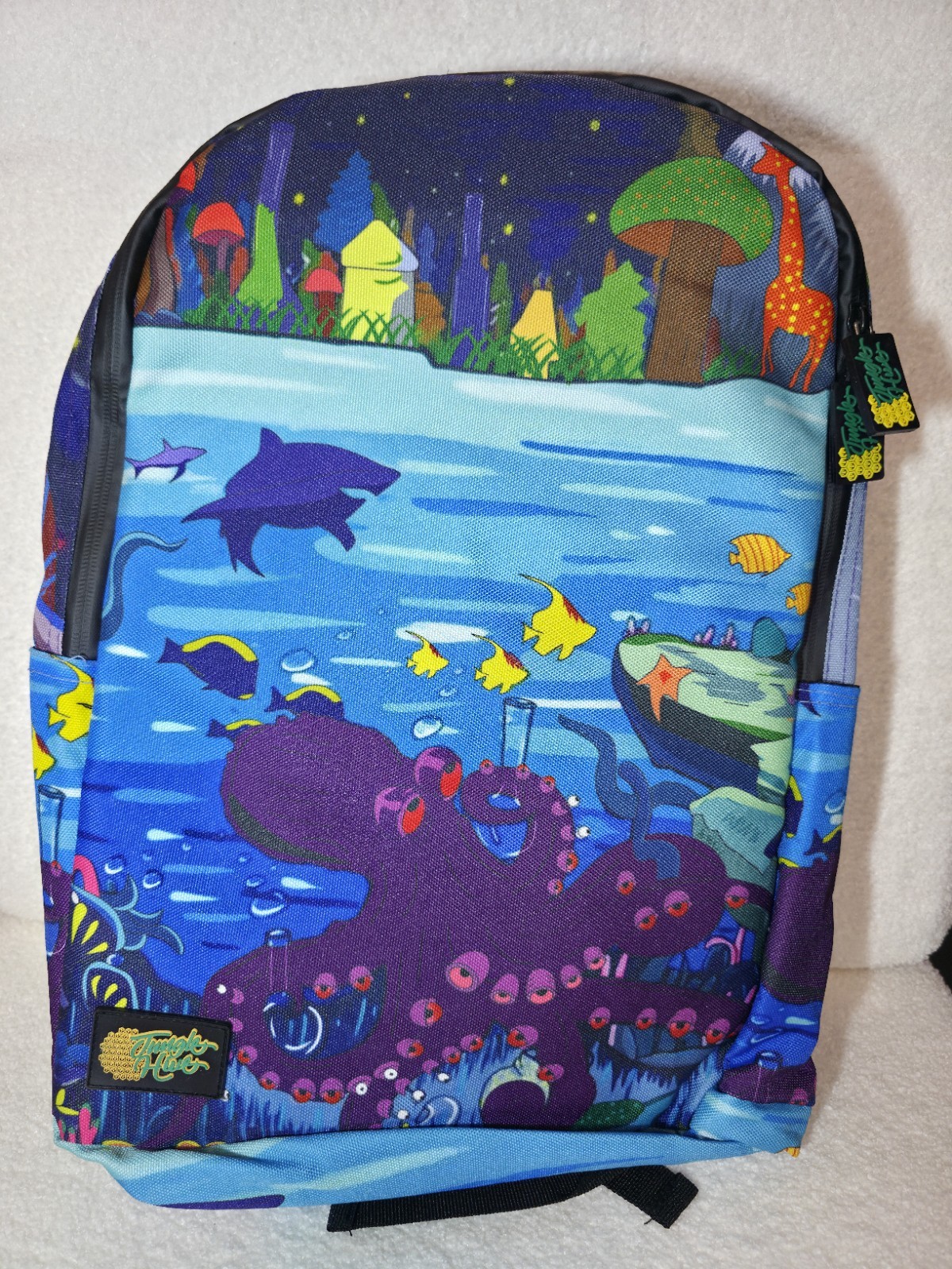 JUNGLE HIVE Smell Proof Backpack – Rare “Deep Dive” Underwater/Stoner Art Design