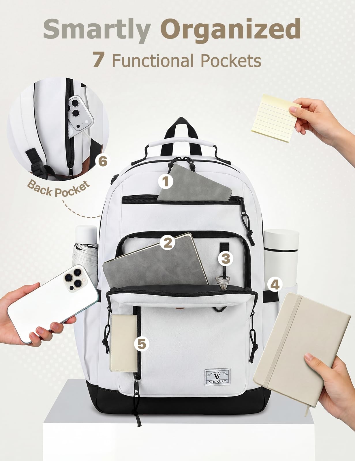 Lightweight Laptop Backpack for Men Women 15.6 Inch Water Resistant Travel