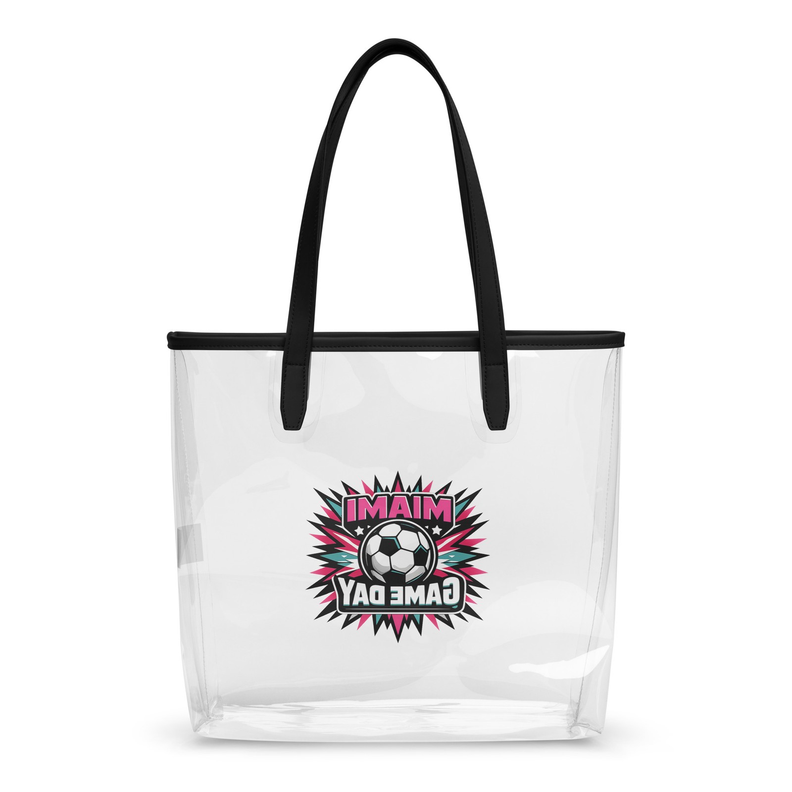 Vibrant Clear Tote Bag Stadium Approved Miami Game Day Soccer Burst Tote