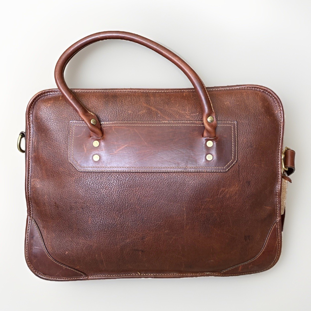 Vtg 2006 Orvis Leather Briefcase with Tag Brown Messenger Bag Computer Traveler