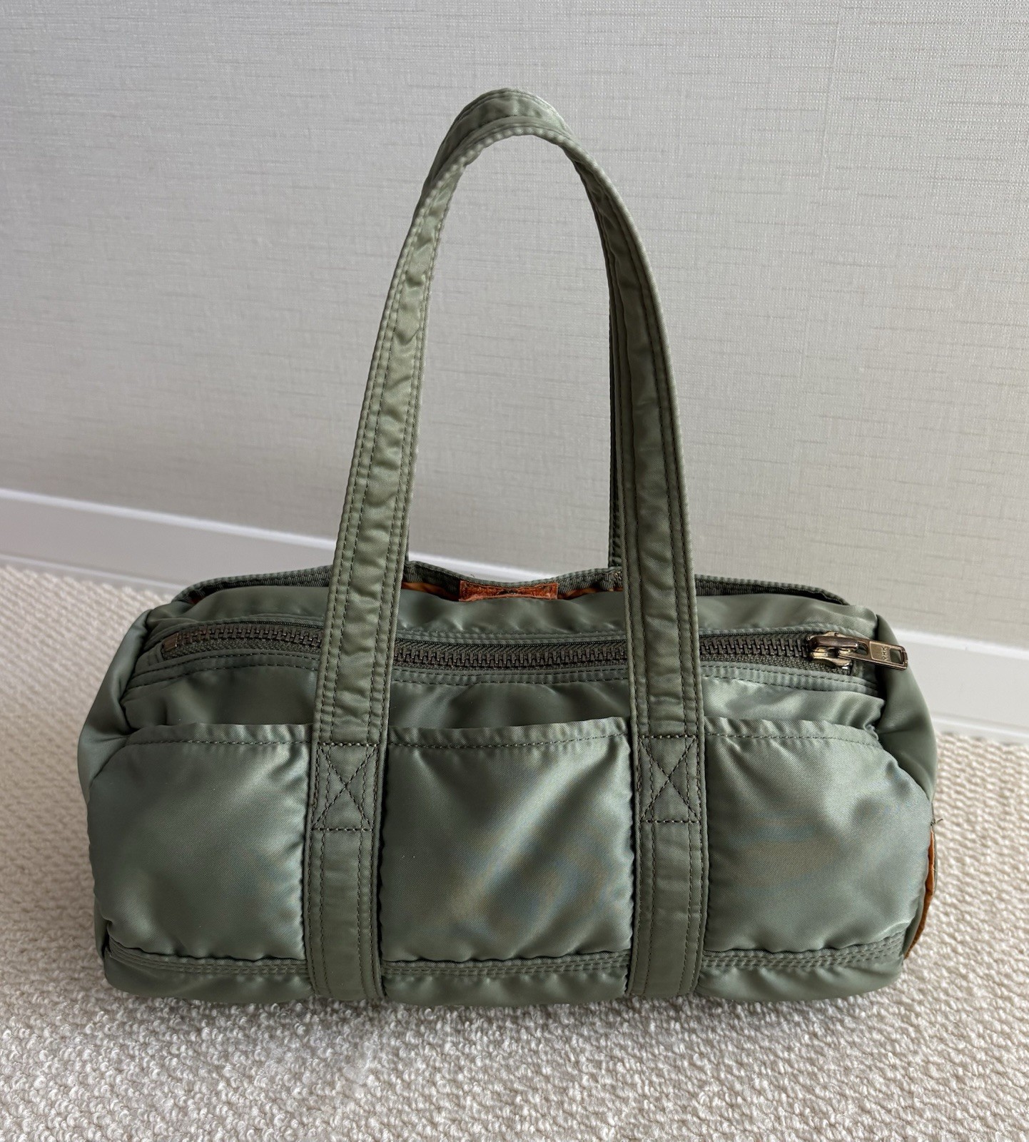 Yoshida & Co. Porter Tanker Mini Boston Bag Sage Green Used 28cm×13cm×12cm