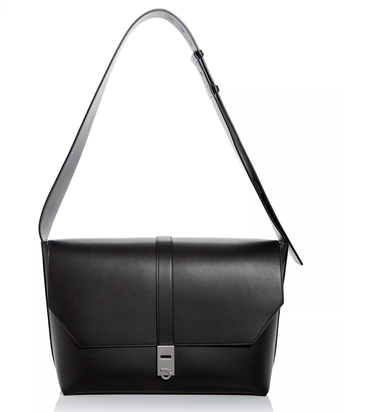 Salvatore Ferragamo Raffael Black Leather Large Shoulder Bag