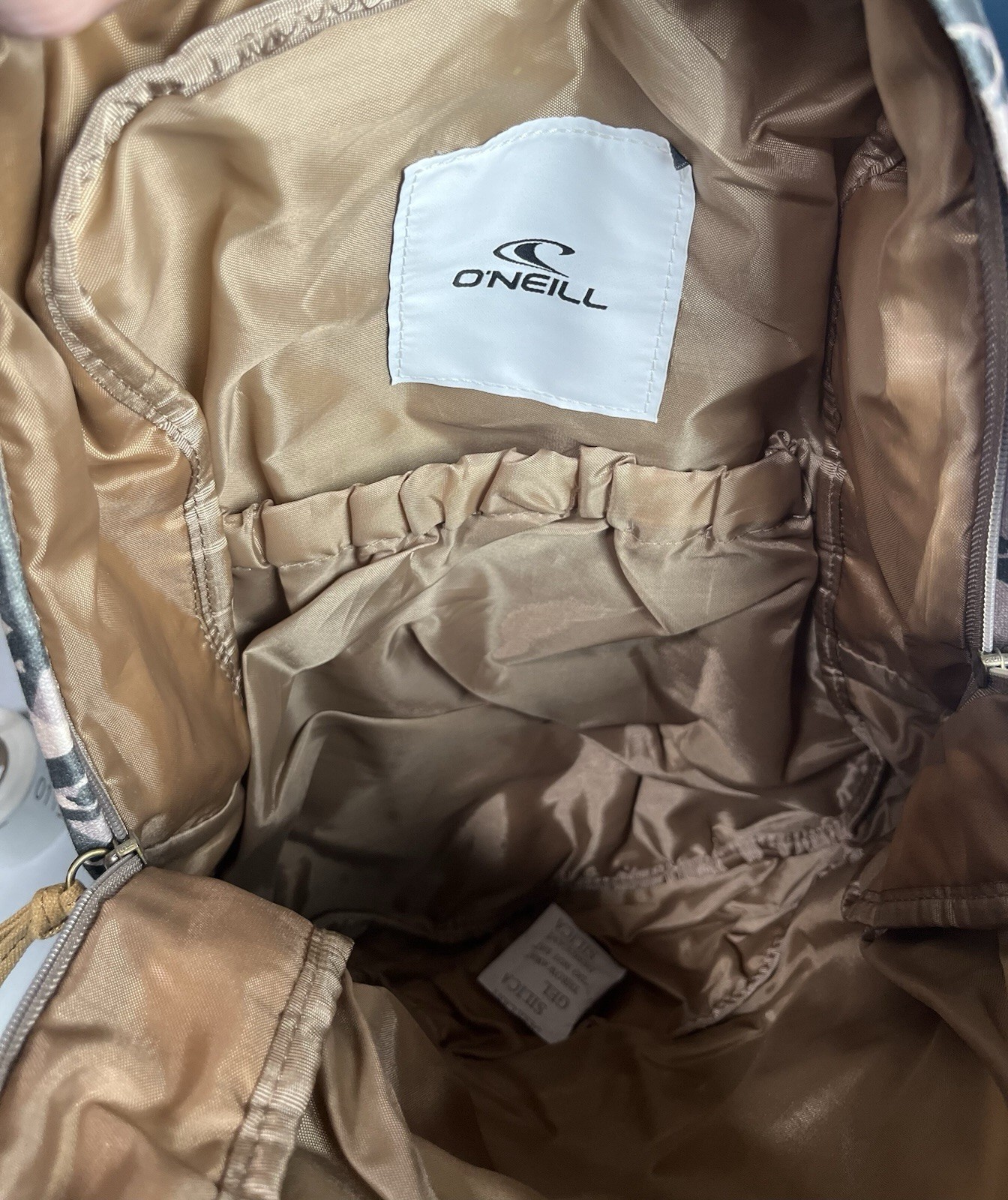 O’Neill Backpack – Geometric Beige Black Brown Adjustable Strap Pockets