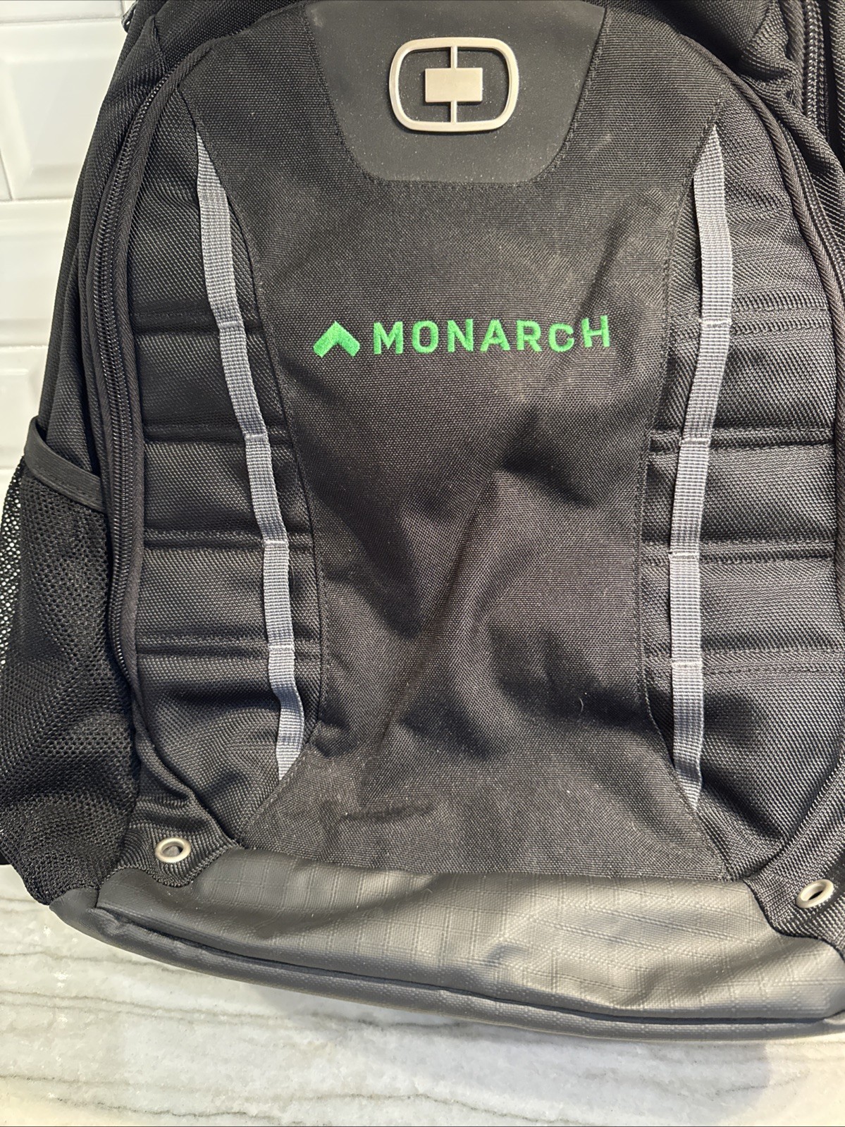 OGIO Axle 17″ Black Airflow Performance Laptop Backpack Embroidered Logo Monarch