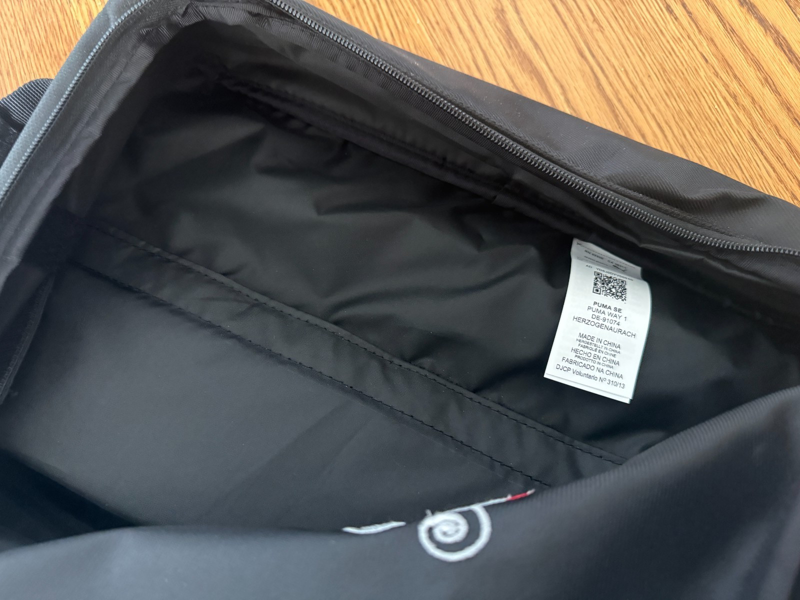 Puma Black Zip Shoe Bag Ladybug New with Tags Zipper Close 15″ x 11″