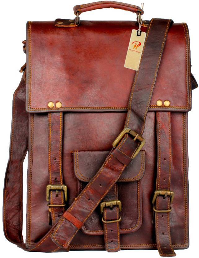 Vintage Men’s Real Leather Bag Vintage Laptop Messenger Man Briefcase Satchel
