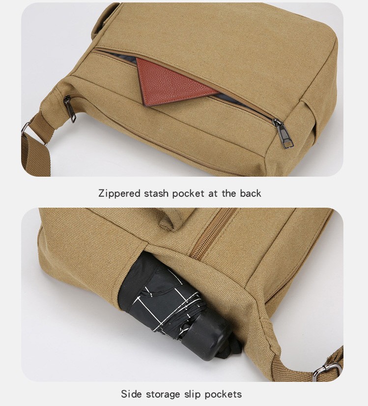 LEBULLBRO Canvas Crossbody Shoulder Messenger Bags Military Outdoor Satchel Bag