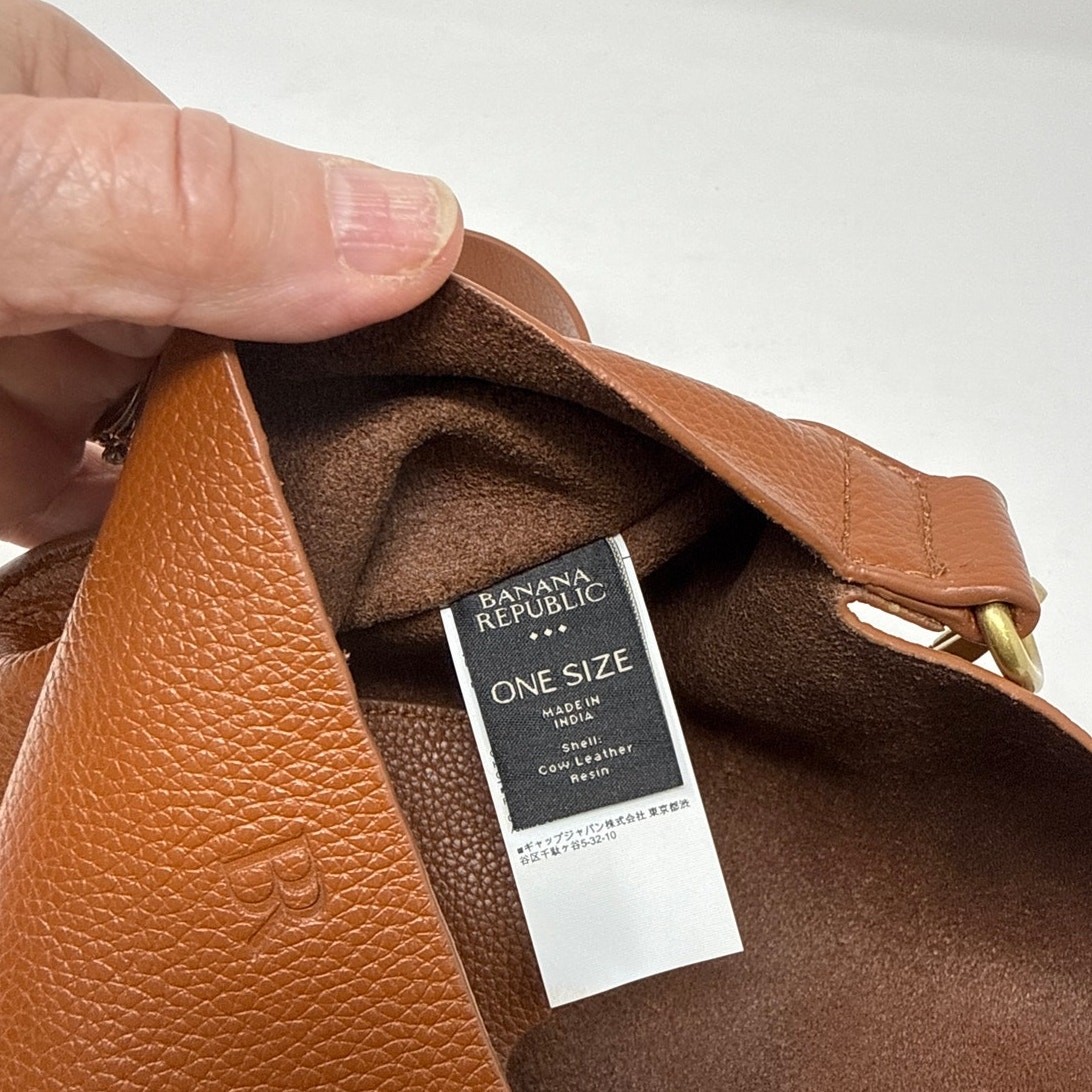 Banana Republic Genuine Leather Brown Crossbody Saddle Bag