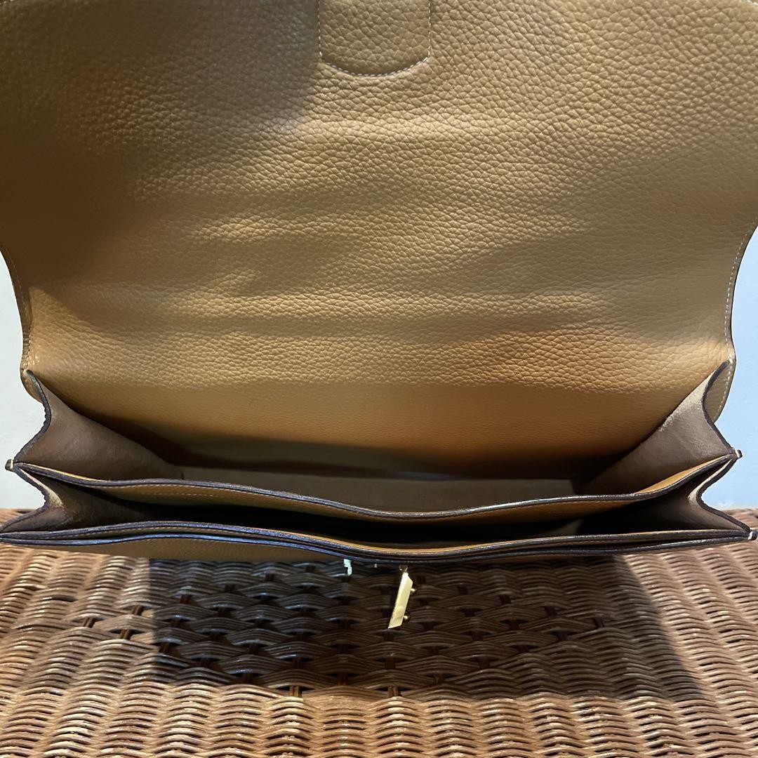 Hermes Sac A Depeche Briefcase Camel Leather 41x30x10cm Gold Hardware Accessary