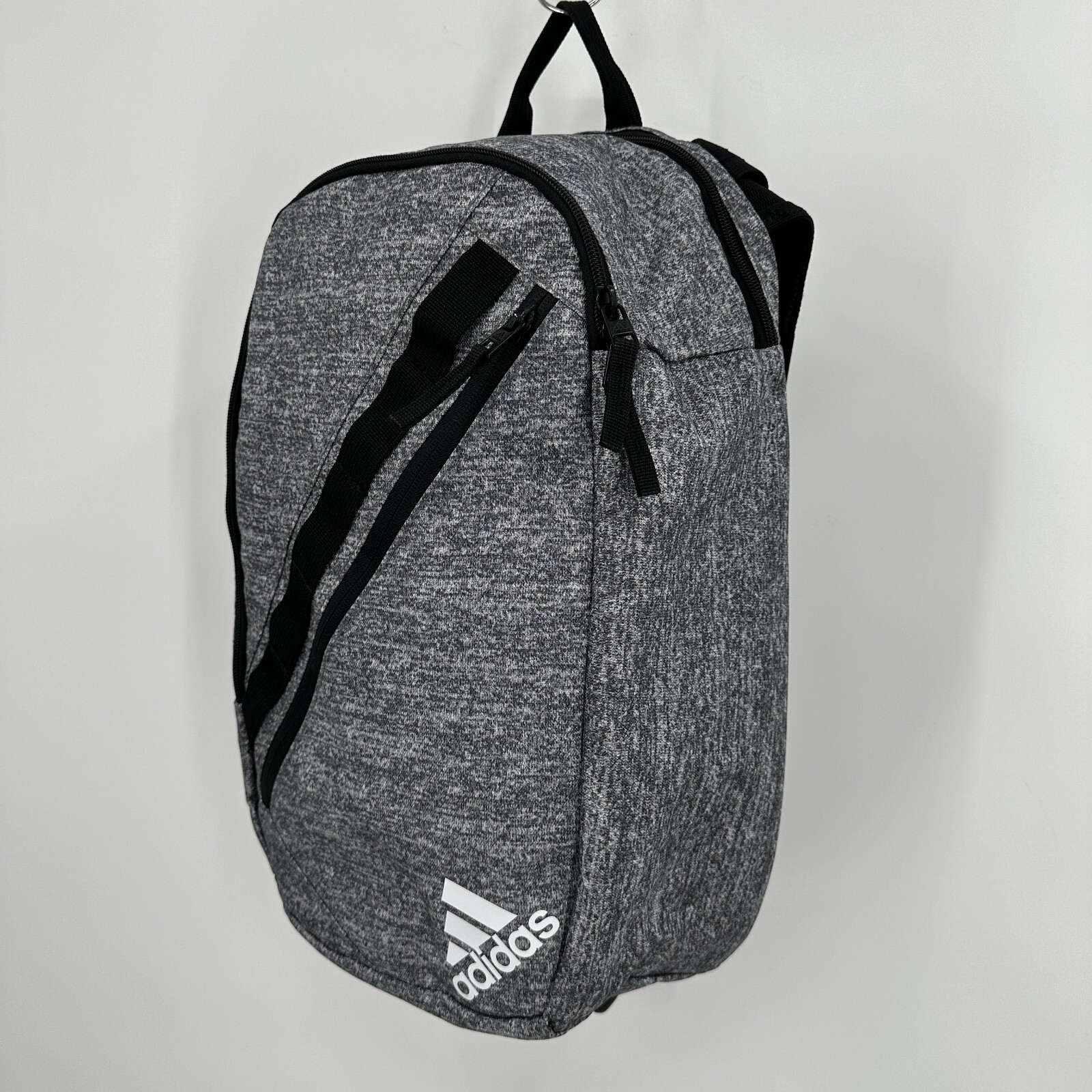 adidas Prime Sling Backpack Heather Gray Large School Bag Fits Laptop/Tablet Boy