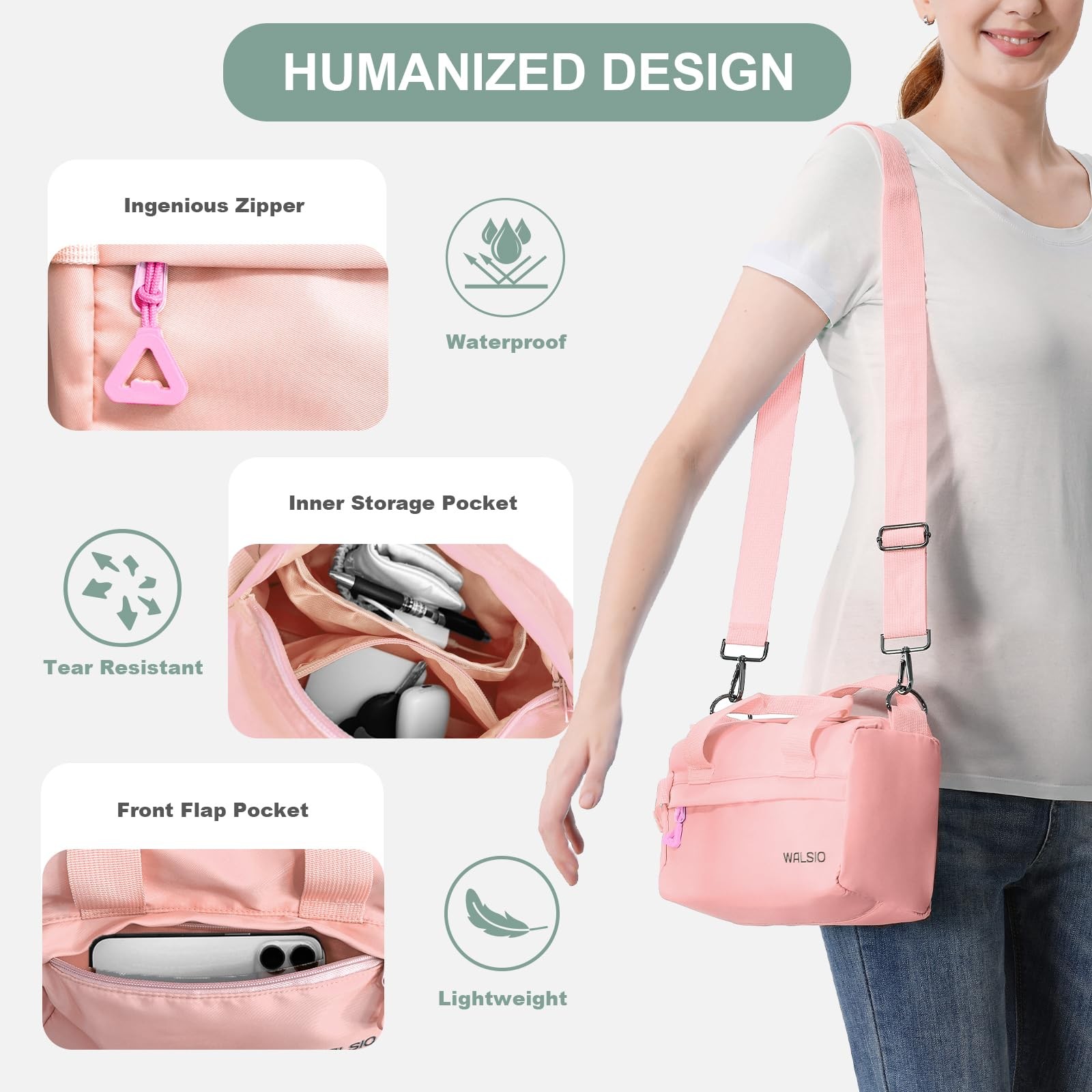 Small Gym Bag 9 inch, Mini Duffle Bag with Adjustable Strap, Lightweight Carr…