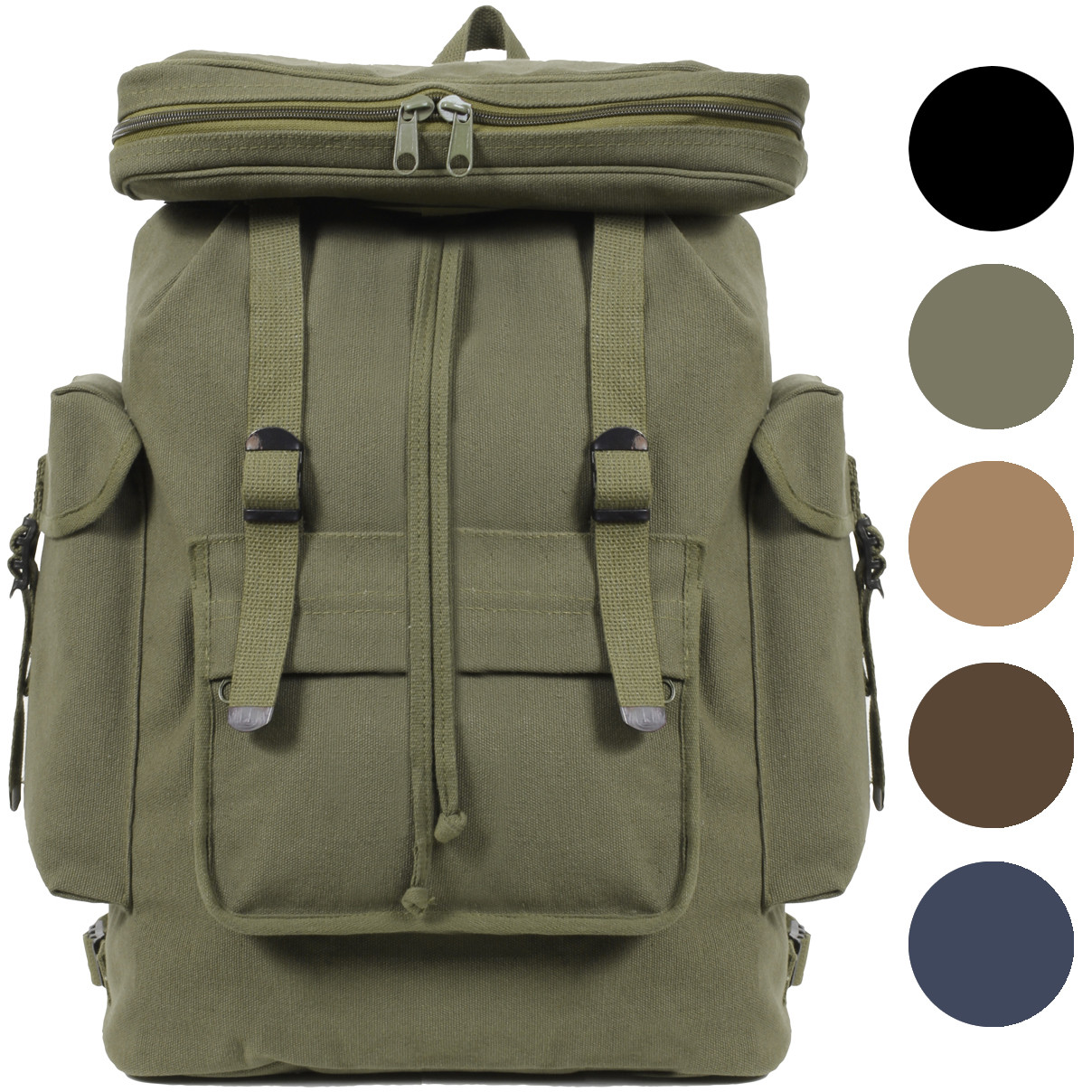 European Rucksack Canvas Backpack German Type Knapsack Army Military School Bag