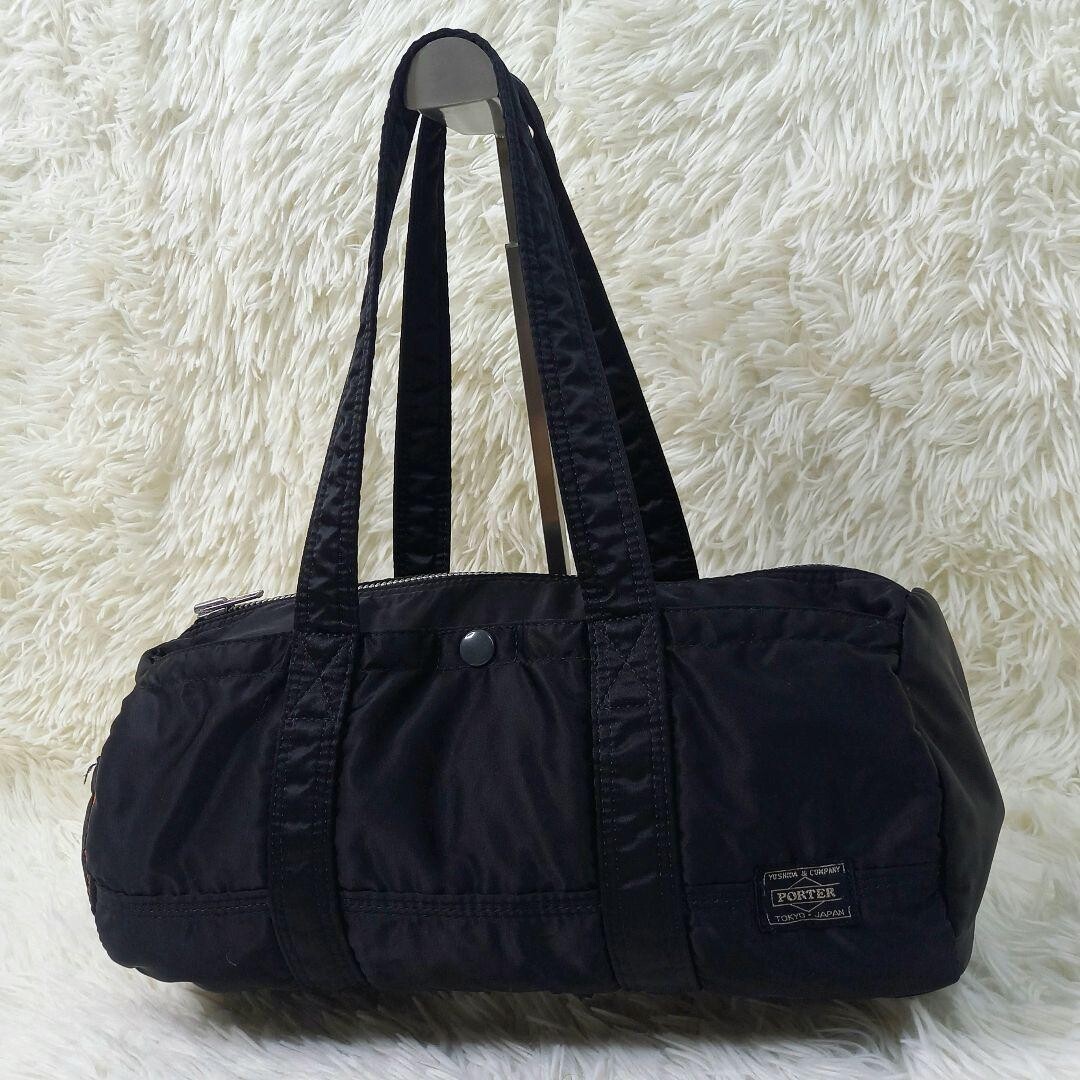 PORTER Tanker Mini Boston Bag Duffle Black Nylon Double Zip Japan 17cm 36cm