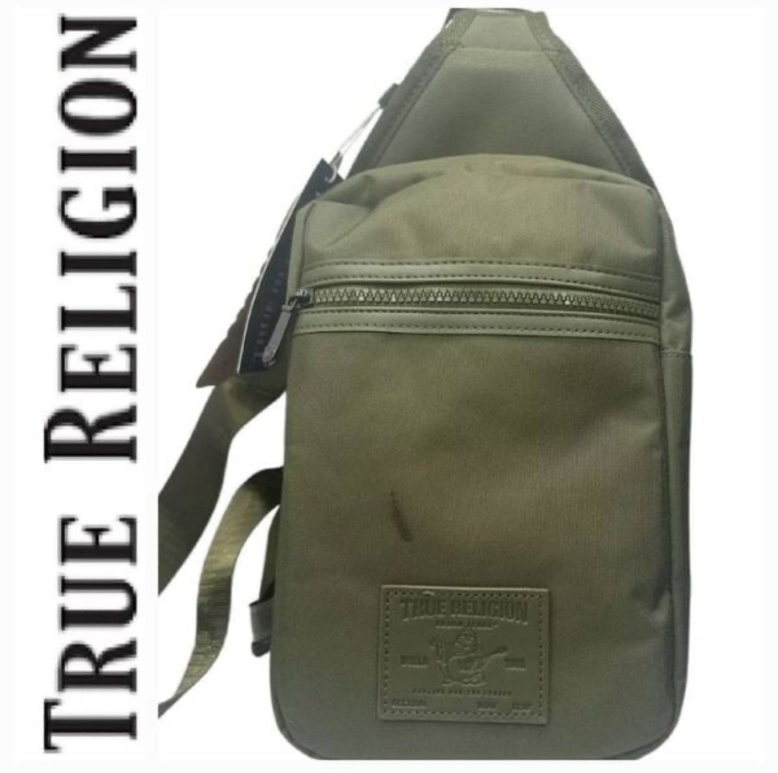 True Religion Buddha Patch Unisex Olive Green YETA 2.0 Crossbody Bag TR104144