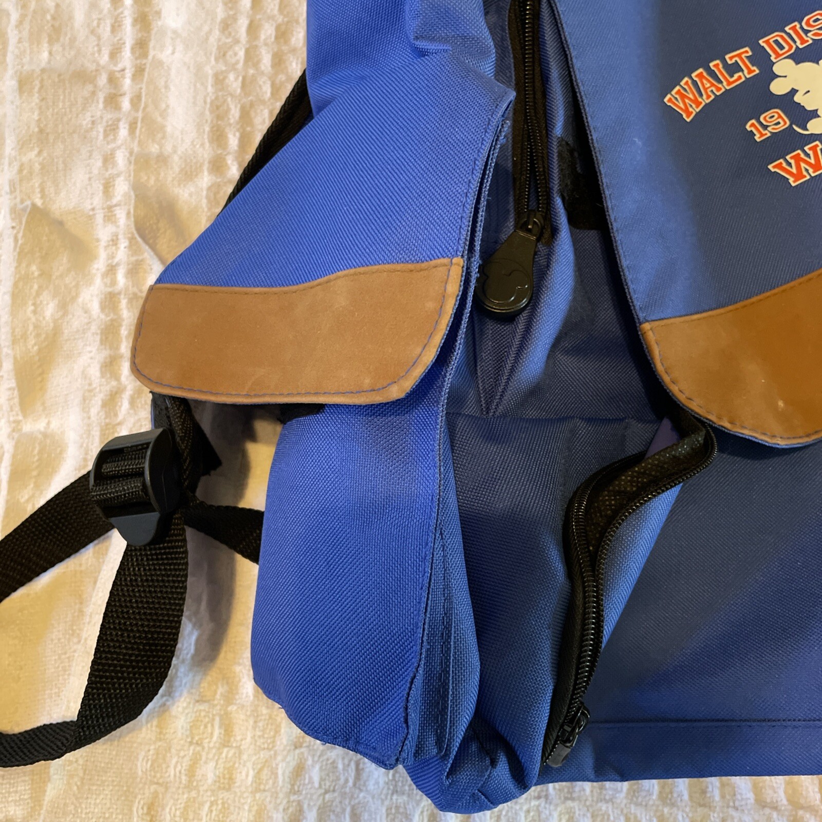 Walt Disney World Backpack Blue Mickey Mouse 1971 Book Bag Travel Tote