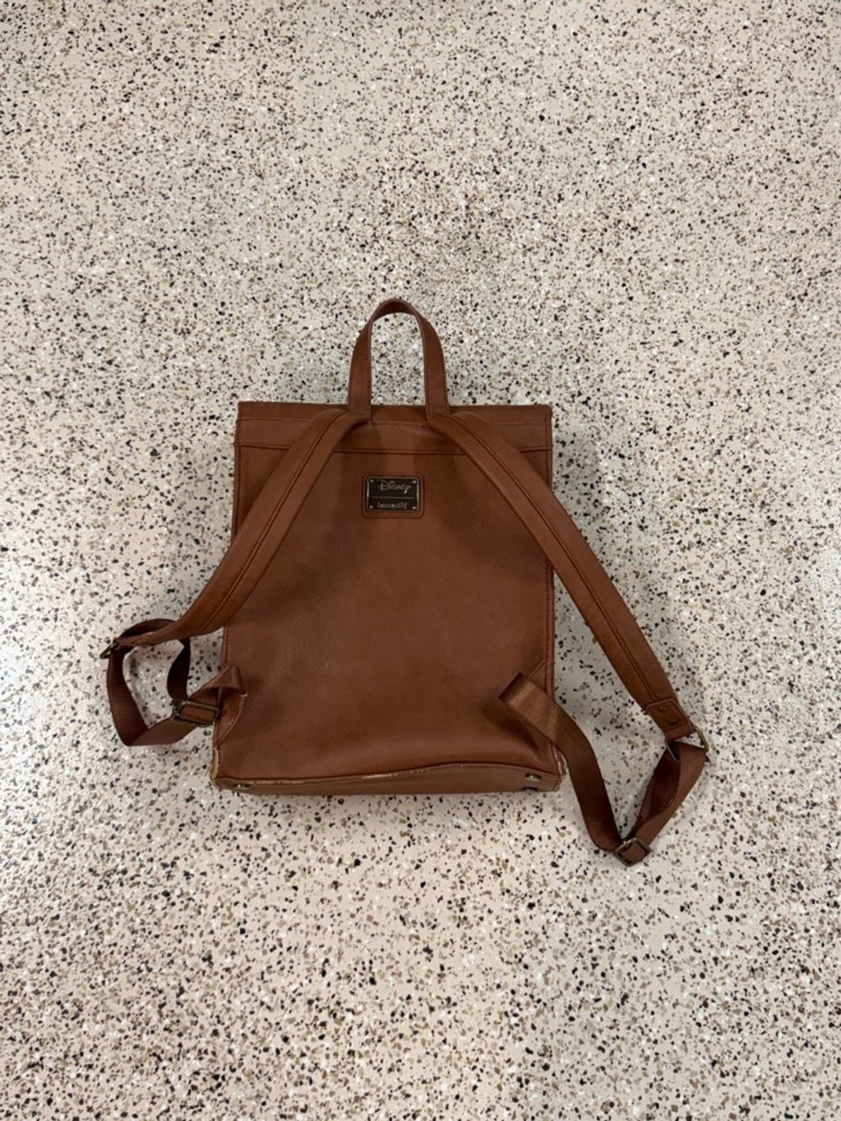 Loungefly Brown Pinocchio Leatherette Backpack with Character Print