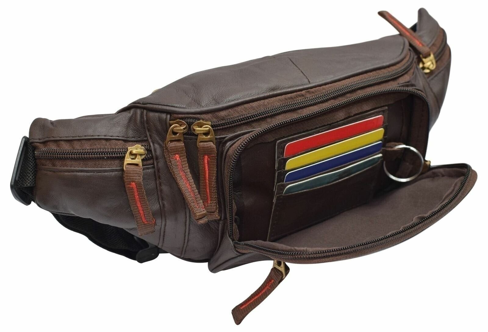 Fanny Pack Waist Bag Multifunction Real Leather Hip Bum Bag Travel Pouch for Men