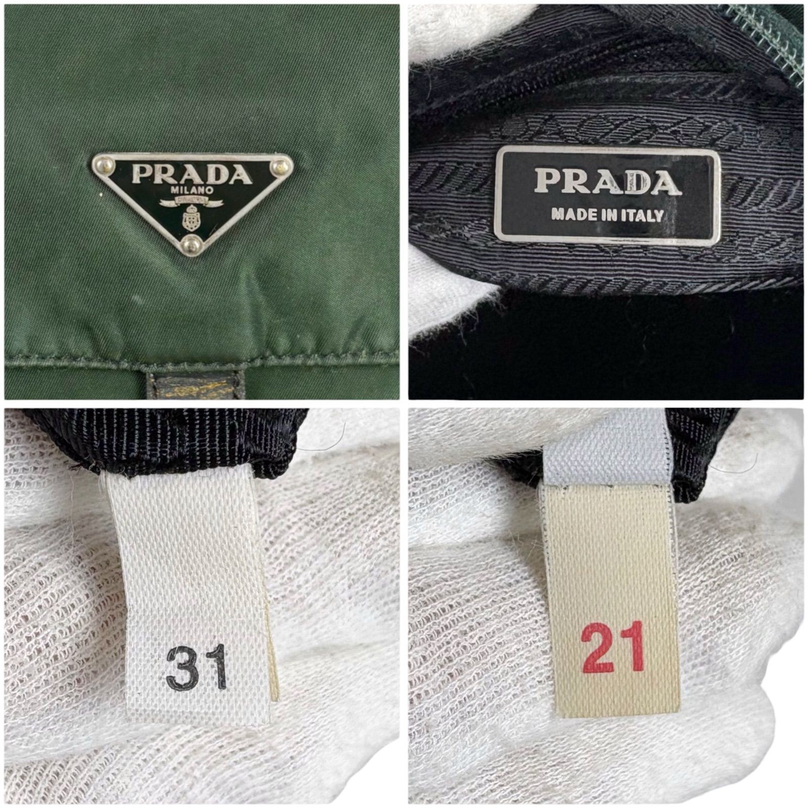 PRADA Triangle Logo Messenger Bag Tessuto Nylon Khaki Green Crossbody Shoulder