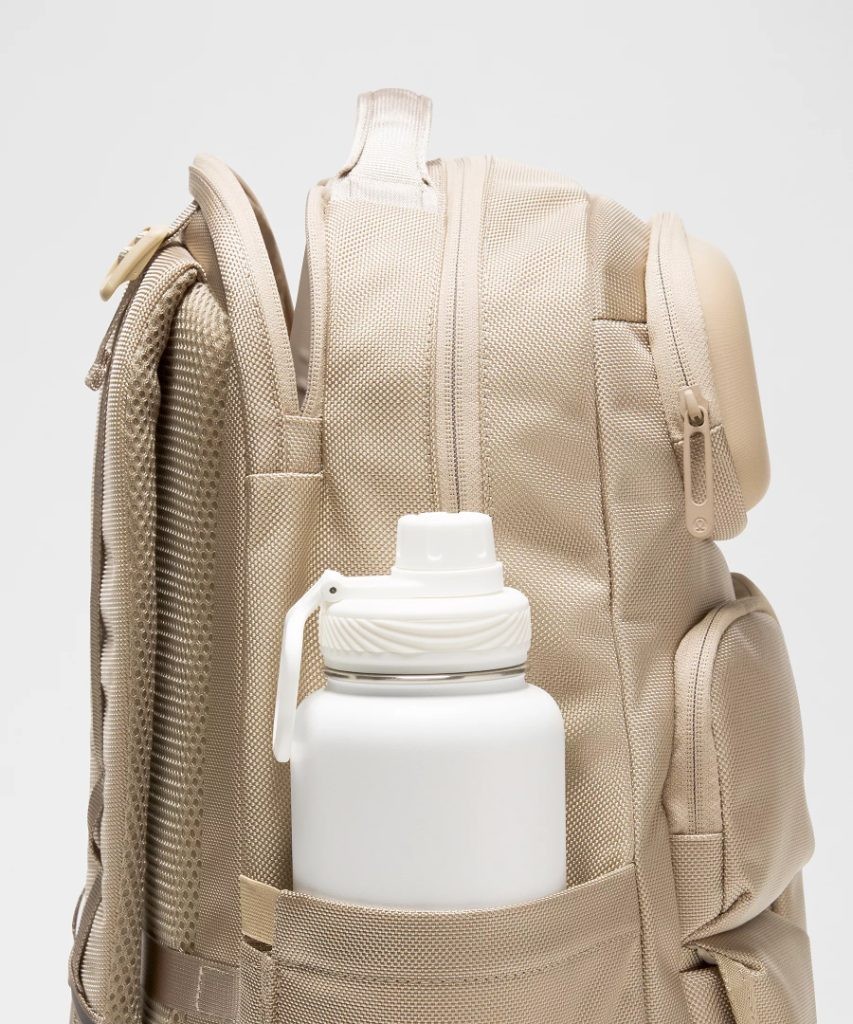 Lululemon 26L Cruiser Backpack Laptop Travel Bag Tan Beige Padded Straps