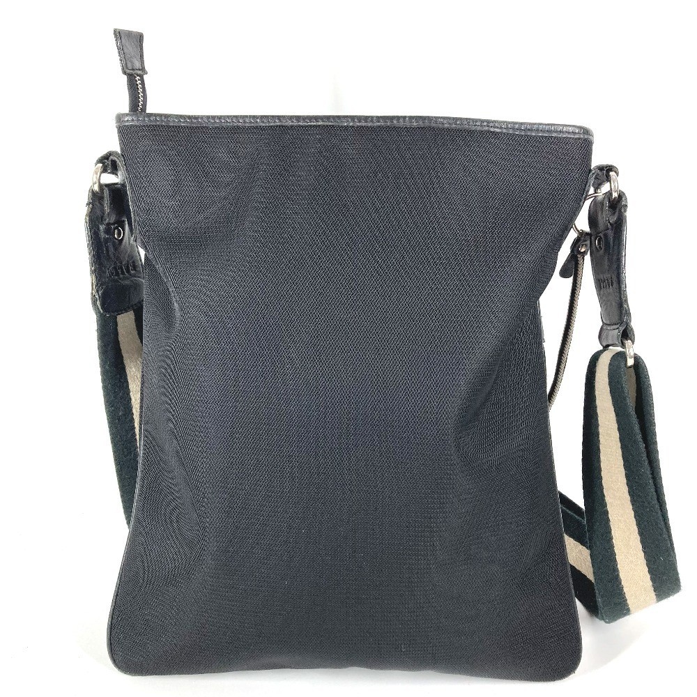 BALLY logo Bag Crossbody Pochette Shoulder Bag Leather/Canvas Black
