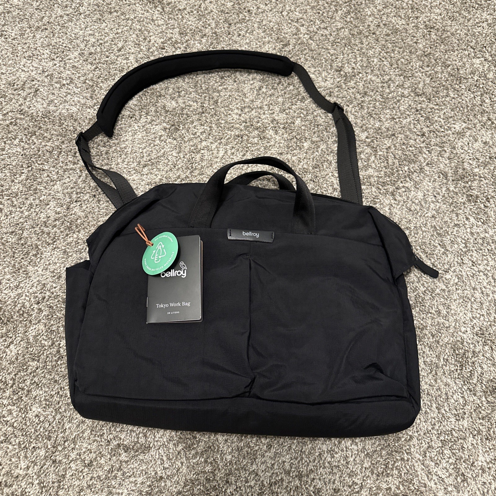 Bellroy Tokyo Work Bag 20L Raven Black Laptop Messenger Briefcase NWT MSRP $279