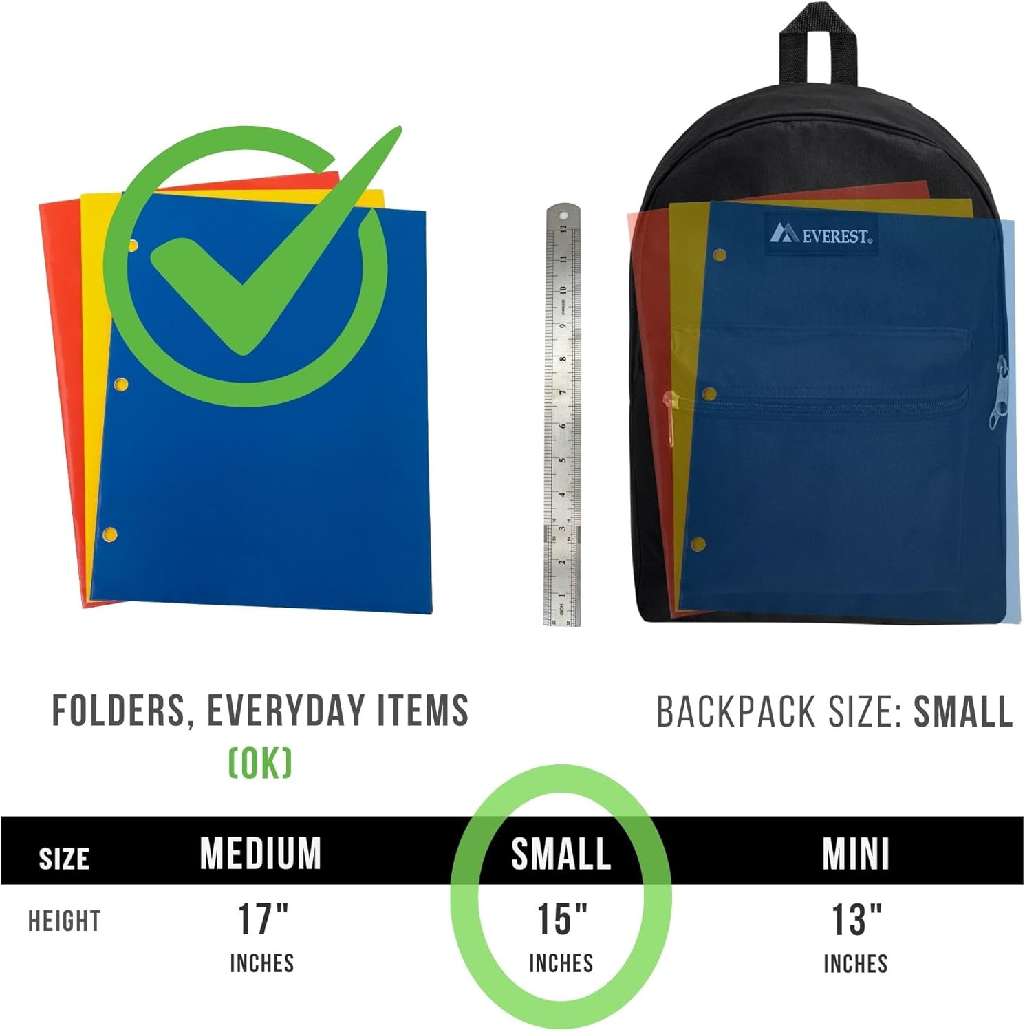 Luggage Basic Backpack, Red, Medium