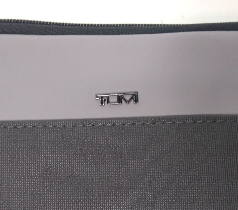 TUMI Delta Bag Pouch Grey Zip Soft Sided Air Travel Pouch, OEM Sleep Mask, New