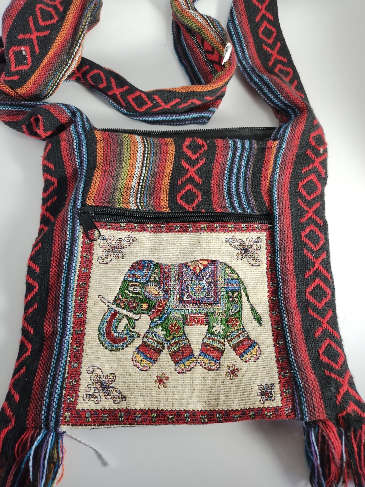 Bag Hmong Fabric Thai handmade Elephant Crossbody Shoulder Zipper