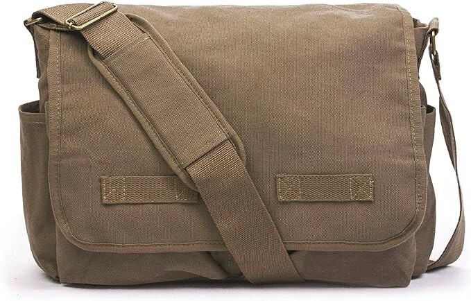 Sweetbriar Classic Heavyweight Cotton Canvas Vintage Messenger Shoulder Bag-New