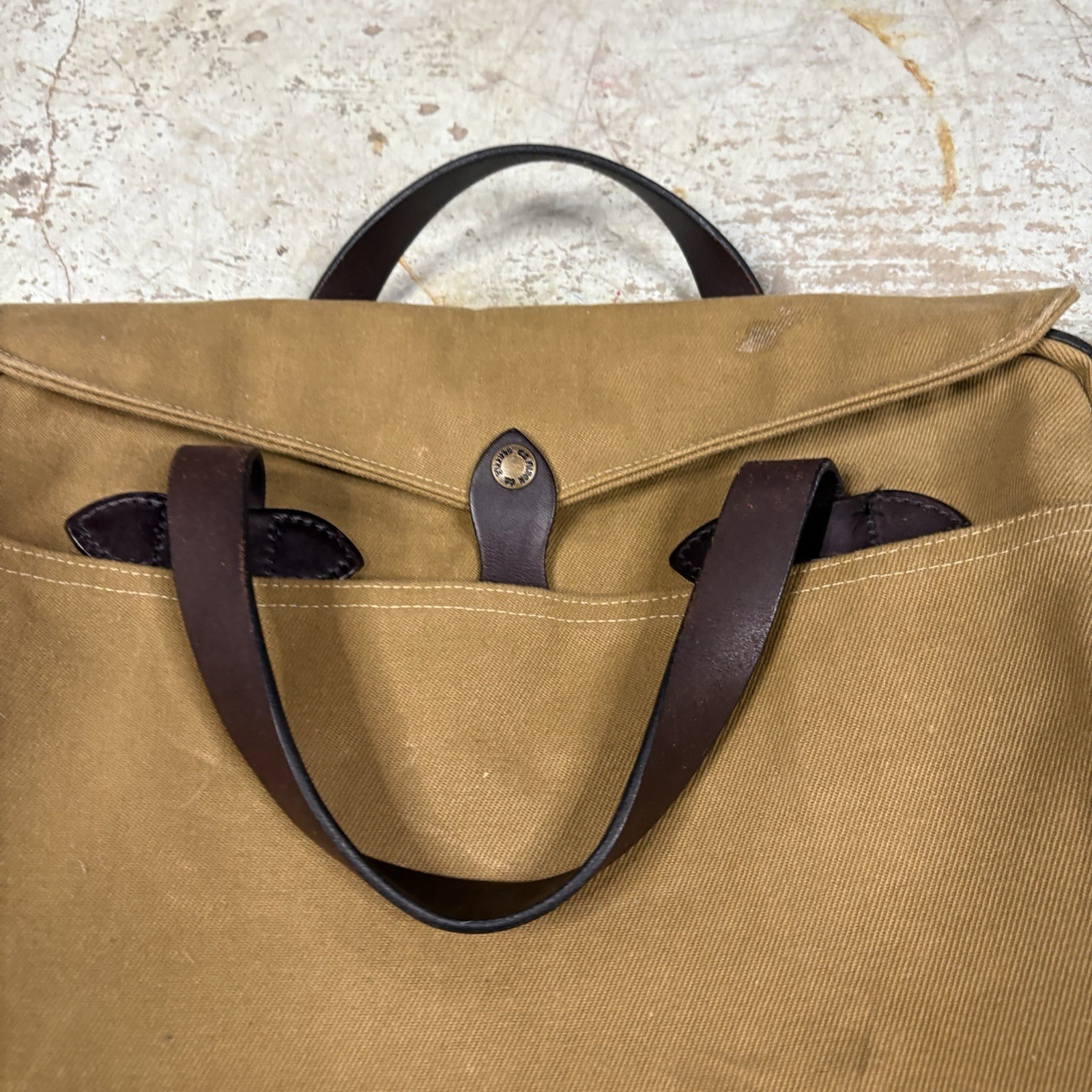 CC Filson 257 Brown Twill Briefcase/Messenger Bag USA Made Rugged Canvas Outdoor