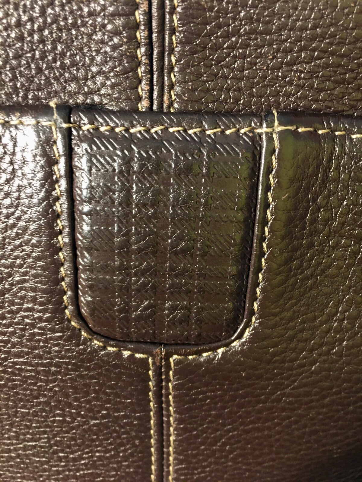 Boconi Brown Leather Slim Zipster Laptop Briefcase Messenger 16″x 11.5″