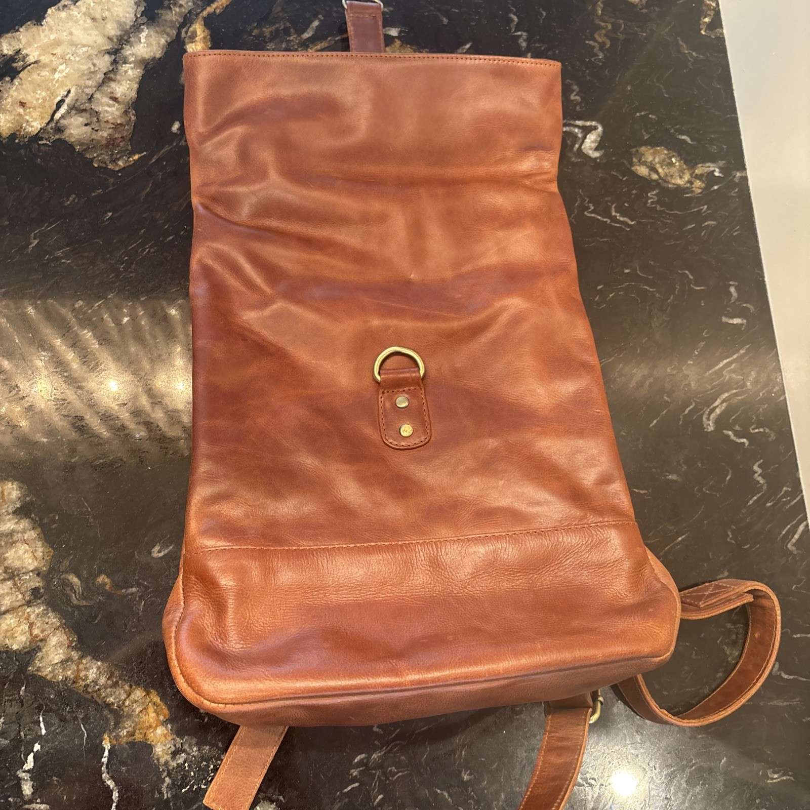 Makers Traveler LEATHER Rolltop Backpack Cognac/Brown