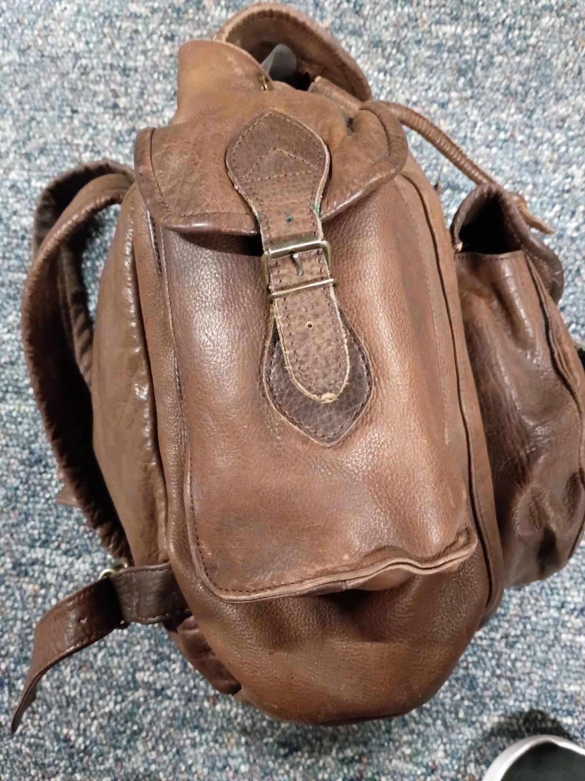 Vintage All Leather Backpack by Overland Outfitters Brown
