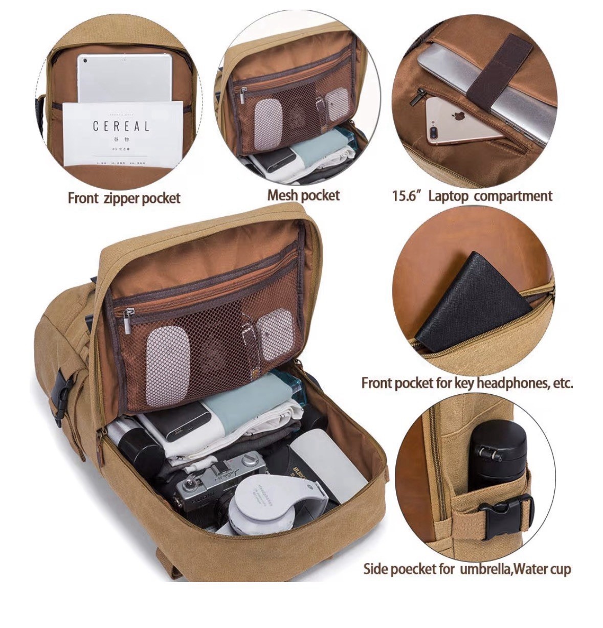 KAKA Wear-Resistant Durable Backpack, Duffle Bag Travel Carry On Backpack
